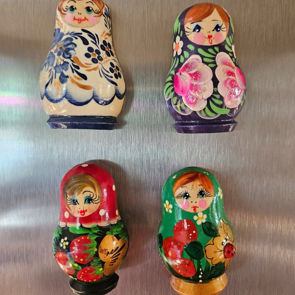 polish refrigerator nesting doll magnets set of four